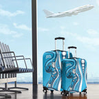 Adelaide Strikers Luggage Cover Aboriginal Dot Art Cyan Blue - Tribal Wave Pattern
