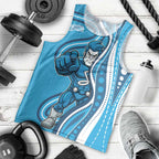 Adelaide Strikers Men Tank Top Aboriginal Dot Art Cyan Blue - Tribal Wave Pattern