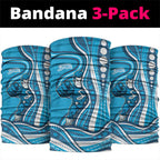 Adelaide Strikers Neck Gaiter Aboriginal Dot Art Cyan Blue - Tribal Wave Pattern