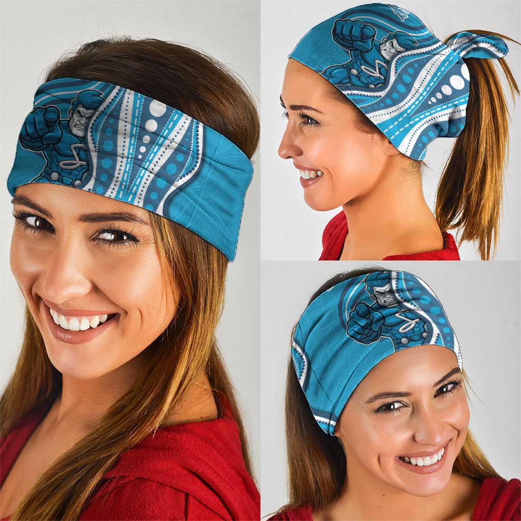 Adelaide Strikers Neck Gaiter Aboriginal Dot Art Cyan Blue - Tribal Wave Pattern