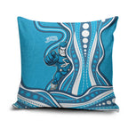 Adelaide Strikers Pillow Cover Aboriginal Dot Art Cyan Blue - Tribal Wave Pattern