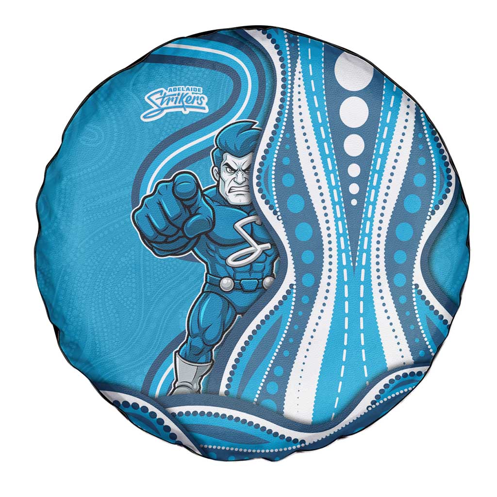 Adelaide Strikers Spare Tire Cover Aboriginal Dot Art Cyan Blue - Tribal Wave Pattern