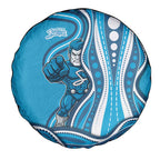 Adelaide Strikers Spare Tire Cover Aboriginal Dot Art Cyan Blue - Tribal Wave Pattern