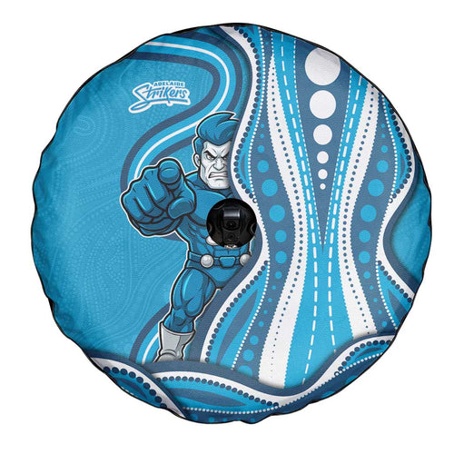 Adelaide Strikers Spare Tire Cover Aboriginal Dot Art Cyan Blue - Tribal Wave Pattern