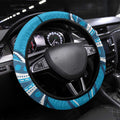 Adelaide Strikers Steering Wheel Cover Aboriginal Dot Art Cyan Blue - Tribal Wave Pattern