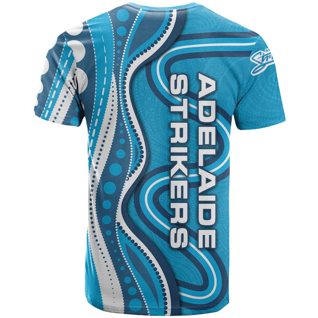 Adelaide Strikers T Shirt Aboriginal Dot Art Cyan Blue - Tribal Wave Pattern
