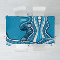 Adelaide Strikers Tablecloth Aboriginal Dot Art Cyan Blue - Tribal Wave Pattern