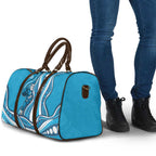 Adelaide Strikers Travel Bag Aboriginal Dot Art Cyan Blue - Tribal Wave Pattern