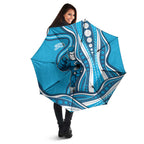 Adelaide Strikers Umbrella Aboriginal Dot Art Cyan Blue - Tribal Wave Pattern