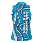 Adelaide Strikers Women Sleeveless Polo Shirt Aboriginal Dot Art Cyan Blue - Tribal Wave Pattern