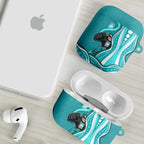 Brisbane Heat AirPods Case Aboriginal Dot Art Cyan White - Tribal Wave Pattern