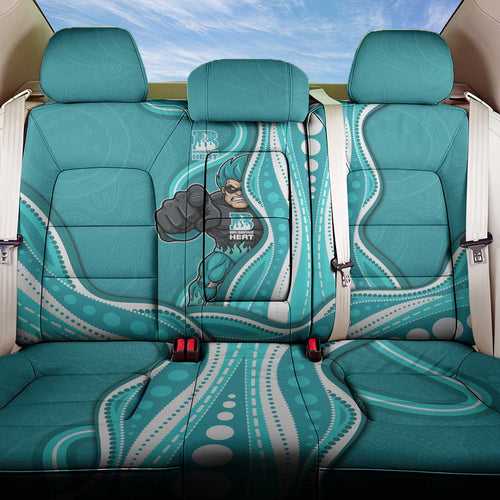 Brisbane Heat Back Car Seat Cover Aboriginal Dot Art Cyan White - Tribal Wave Pattern