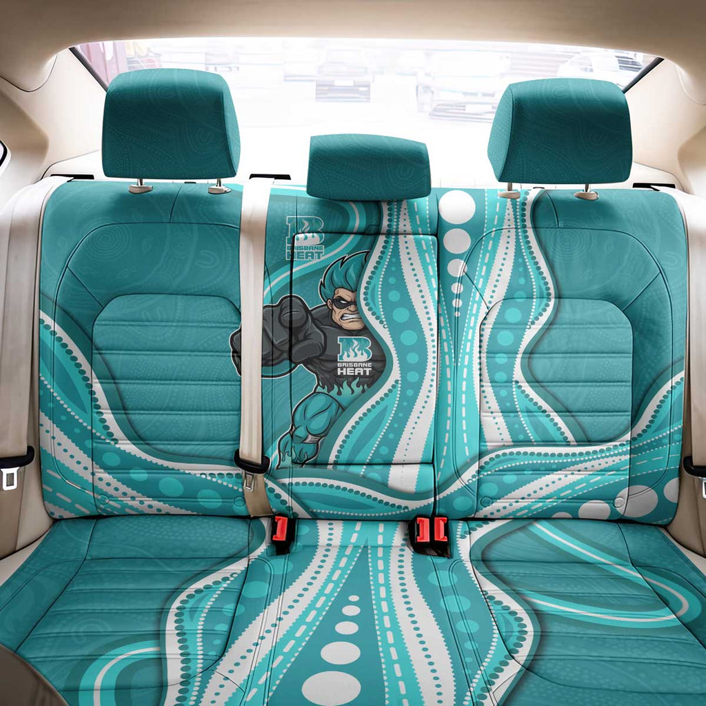 Brisbane Heat Back Car Seat Cover Aboriginal Dot Art Cyan White - Tribal Wave Pattern