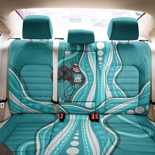 Brisbane Heat Back Car Seat Cover Aboriginal Dot Art Cyan White - Tribal Wave Pattern