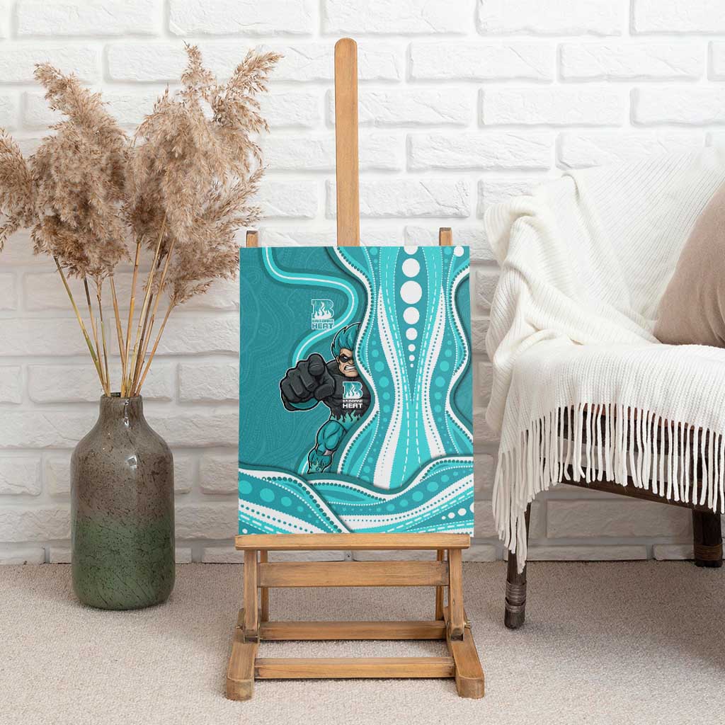 Brisbane Heat Canvas Wall Art Aboriginal Dot Art Cyan White - Tribal Wave Pattern