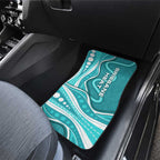 Brisbane Heat Car Mats Aboriginal Dot Art Cyan White - Tribal Wave Pattern
