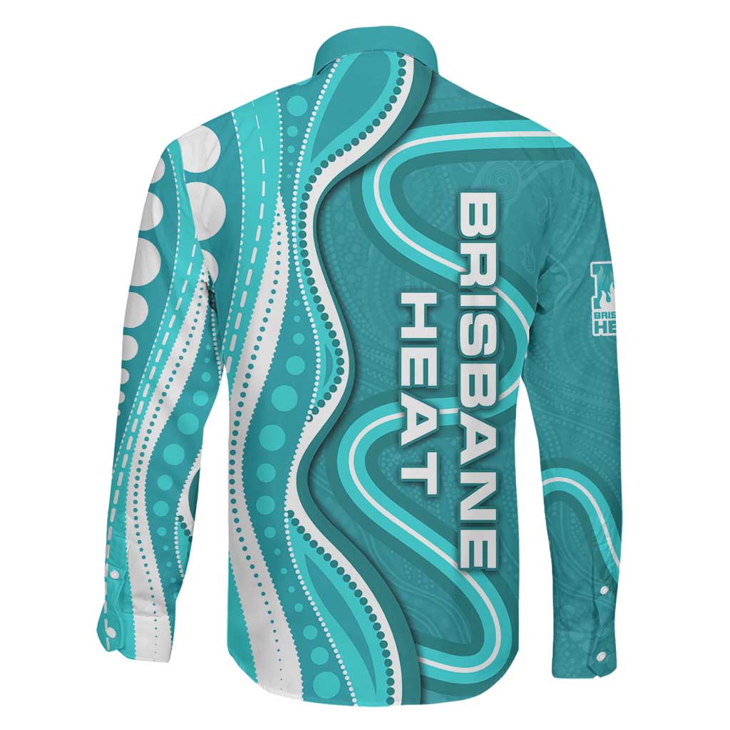 Brisbane Heat Family Matching Off Shoulder Short Dress and Hawaiian Shirt Aboriginal Dot Art Cyan White - Tribal Wave Pattern