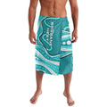 Brisbane Heat Lavalava Aboriginal Dot Art Cyan White - Tribal Wave Pattern