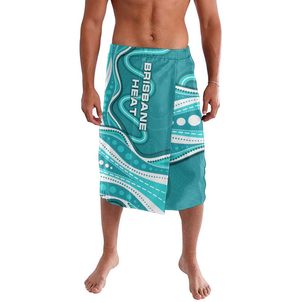 Brisbane Heat Lavalava Aboriginal Dot Art Cyan White - Tribal Wave Pattern