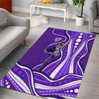 Hobart Hurricanes Area Rug Aboriginal Dot Art Purple White - Tribal Wave Pattern