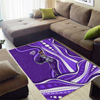 Hobart Hurricanes Area Rug Aboriginal Dot Art Purple White - Tribal Wave Pattern