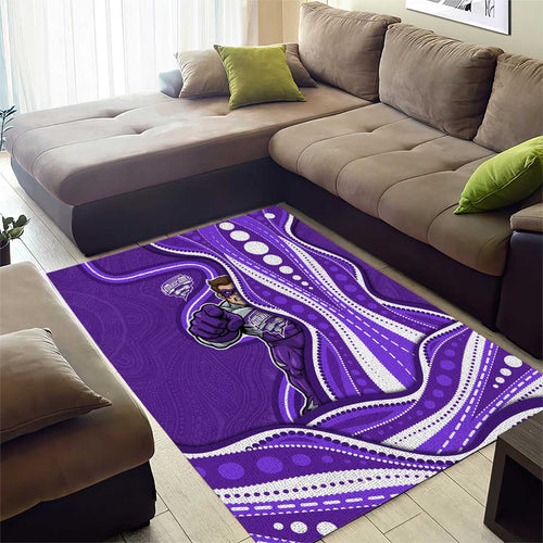 Hobart Hurricanes Area Rug Aboriginal Dot Art Purple White - Tribal Wave Pattern