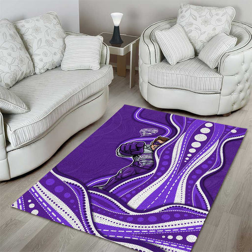 Hobart Hurricanes Area Rug Aboriginal Dot Art Purple White - Tribal Wave Pattern