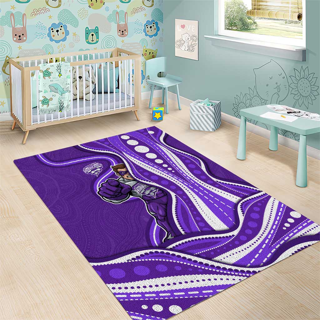 Hobart Hurricanes Area Rug Aboriginal Dot Art Purple White - Tribal Wave Pattern