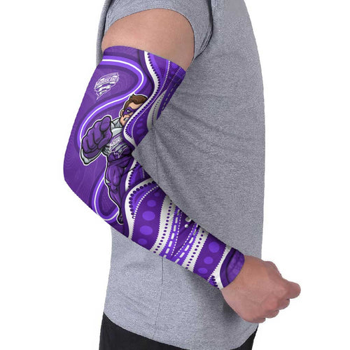 Hobart Hurricanes Arm Sleeves Aboriginal Dot Art Purple White - Tribal Wave Pattern