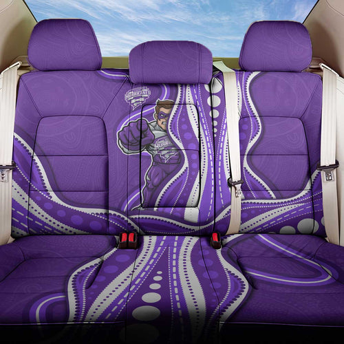 Hobart Hurricanes Back Car Seat Cover Aboriginal Dot Art Purple White - Tribal Wave Pattern