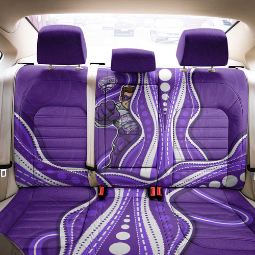 Hobart Hurricanes Back Car Seat Cover Aboriginal Dot Art Purple White - Tribal Wave Pattern