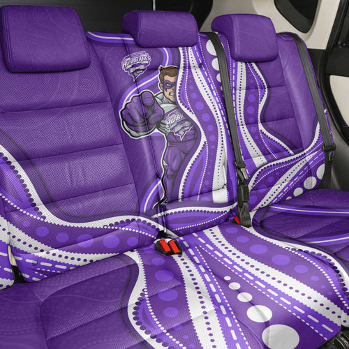 Hobart Hurricanes Back Car Seat Cover Aboriginal Dot Art Purple White - Tribal Wave Pattern