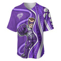 Hobart Hurricanes Baseball Jersey Aboriginal Dot Art Purple White - Tribal Wave Pattern