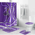 Hobart Hurricanes Bathroom Set Aboriginal Dot Art Purple White - Tribal Wave Pattern