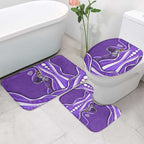 Hobart Hurricanes Bathroom Set Aboriginal Dot Art Purple White - Tribal Wave Pattern