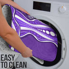 Hobart Hurricanes Bathroom Set Aboriginal Dot Art Purple White - Tribal Wave Pattern