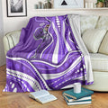 Hobart Hurricanes Blanket Aboriginal Dot Art Purple White - Tribal Wave Pattern