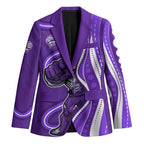Hobart Hurricanes Blazer Aboriginal Dot Art Purple White - Tribal Wave Pattern
