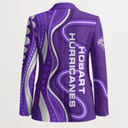 Hobart Hurricanes Blazer Aboriginal Dot Art Purple White - Tribal Wave Pattern