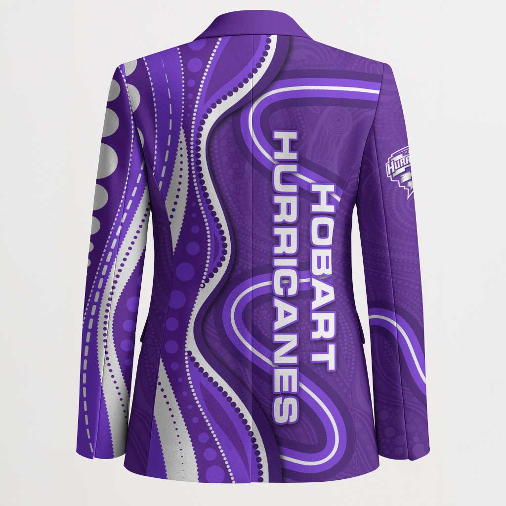 Hobart Hurricanes Blazer Aboriginal Dot Art Purple White - Tribal Wave Pattern