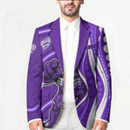 Hobart Hurricanes Blazer Aboriginal Dot Art Purple White - Tribal Wave Pattern