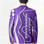 Hobart Hurricanes Blazer Aboriginal Dot Art Purple White - Tribal Wave Pattern