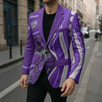 Hobart Hurricanes Blazer Aboriginal Dot Art Purple White - Tribal Wave Pattern