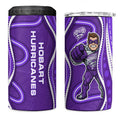 Hobart Hurricanes 4 in 1 Can Cooler Tumbler Aboriginal Dot Art Purple White - Tribal Wave Pattern