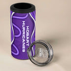 Hobart Hurricanes 4 in 1 Can Cooler Tumbler Aboriginal Dot Art Purple White - Tribal Wave Pattern
