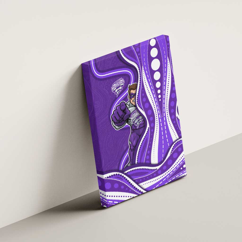 Hobart Hurricanes Canvas Wall Art Aboriginal Dot Art Purple White - Tribal Wave Pattern
