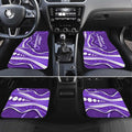 Hobart Hurricanes Car Mats Aboriginal Dot Art Purple White - Tribal Wave Pattern