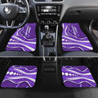 Hobart Hurricanes Car Mats Aboriginal Dot Art Purple White - Tribal Wave Pattern