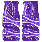 Hobart Hurricanes Car Mats Aboriginal Dot Art Purple White - Tribal Wave Pattern