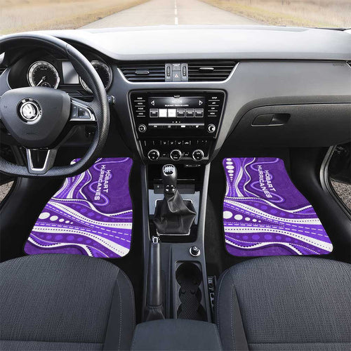 Hobart Hurricanes Car Mats Aboriginal Dot Art Purple White - Tribal Wave Pattern
